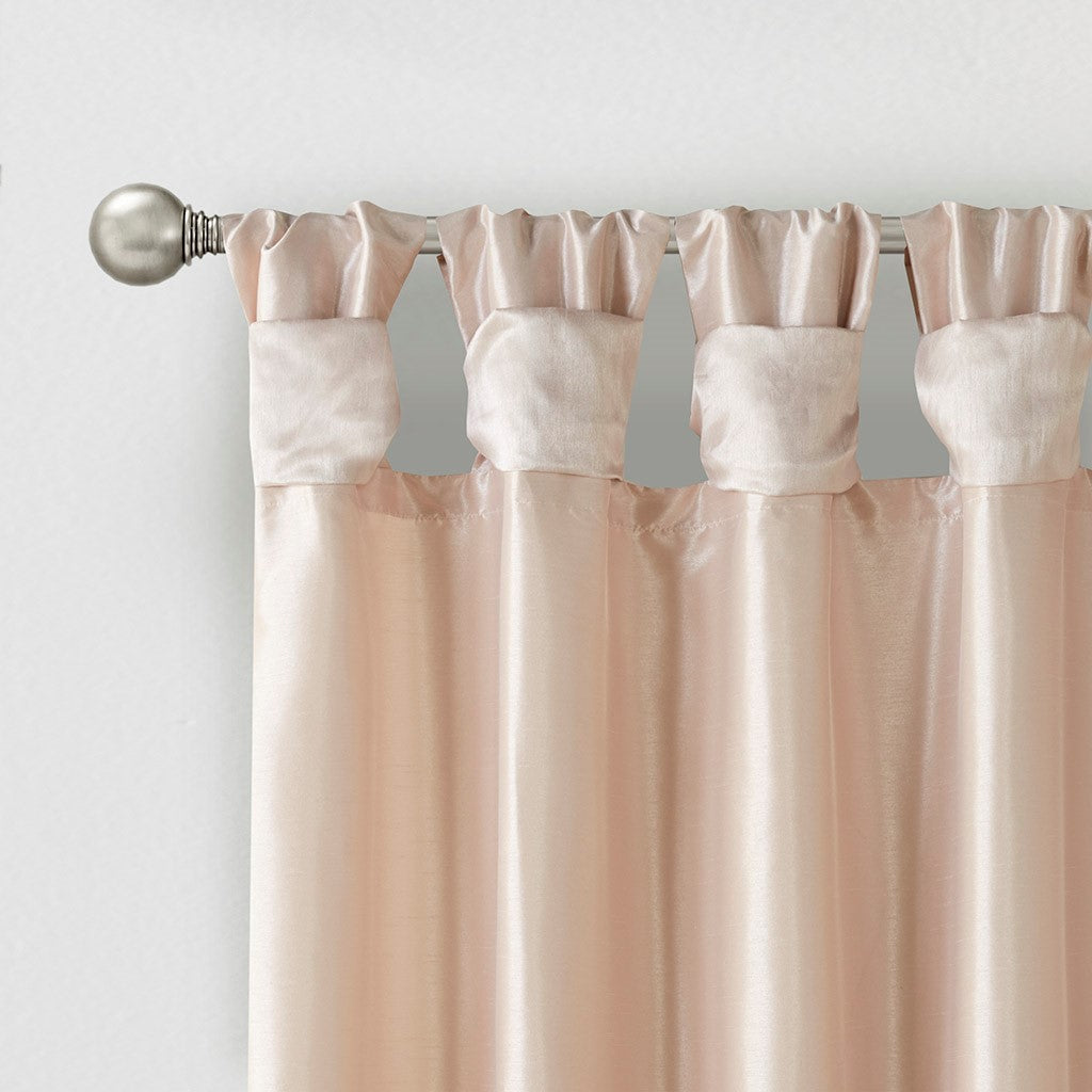 Twist Tab Lined Window Curtain Panel Blush 50x120"