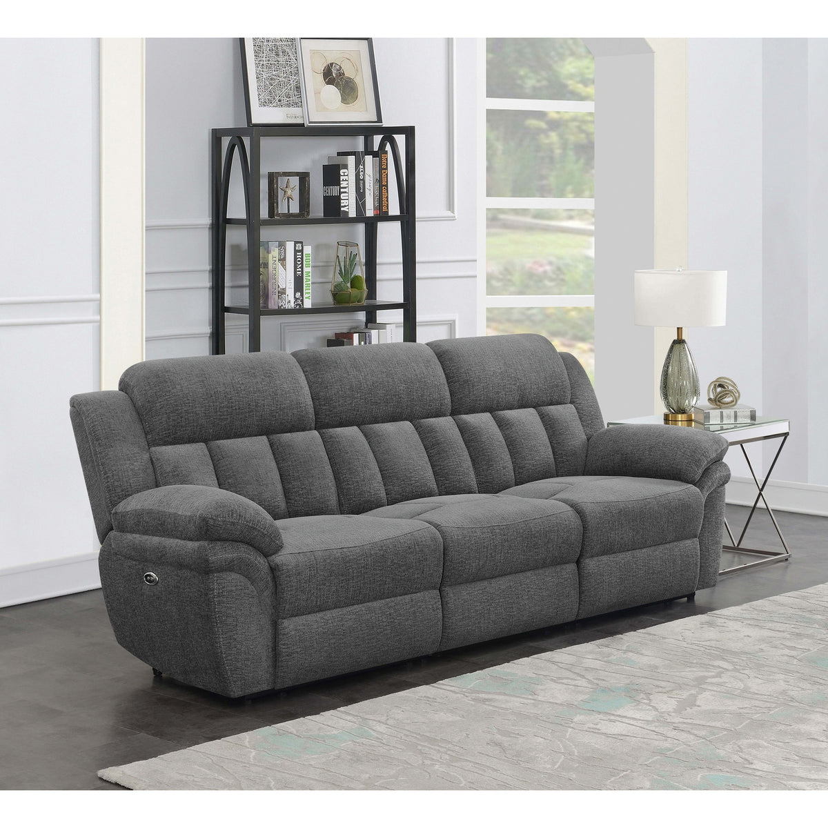 Divine Charcoal Upholstered Power Sofa