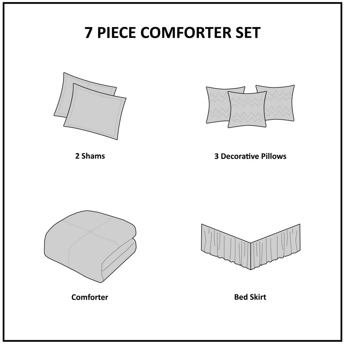 7 Piece Jacquard Comforter Set Purple Cal King