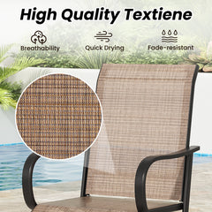 Patio Barstools Set of 2, Swivel Outdoor Patio Bar Stools with Textilene Fabric, Height Top Outdoor Chair 360° Swivel, All Weather Use, Ergonomic Comfort Bar Height Tall Stools for Outside