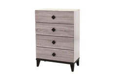 Modern Design Bedroom Furniture 1pc Cream 4 Drawers Beautiful Chest with Faux Marble Top