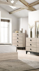 Modern Design Bedroom Furniture 1pc Cream 4 Drawers Beautiful Chest with Faux Marble Top