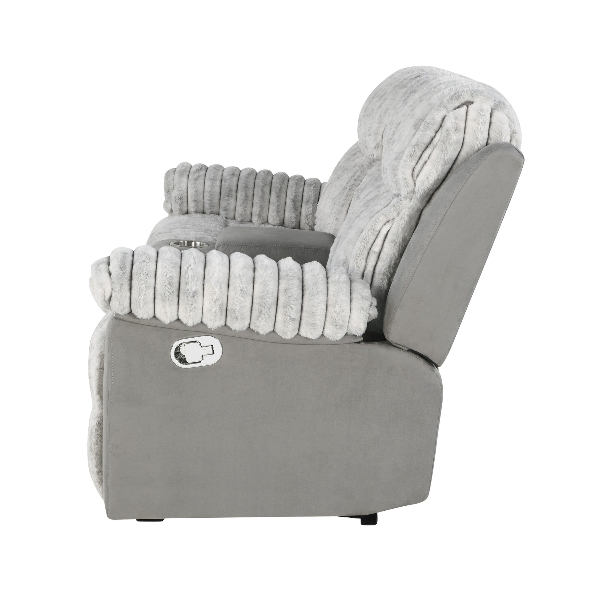 Bruni Grey Console Reclining Loveseat