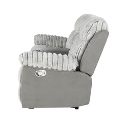 Bruni Grey Console Reclining Loveseat