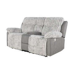 Bruni Grey Console Reclining Loveseat