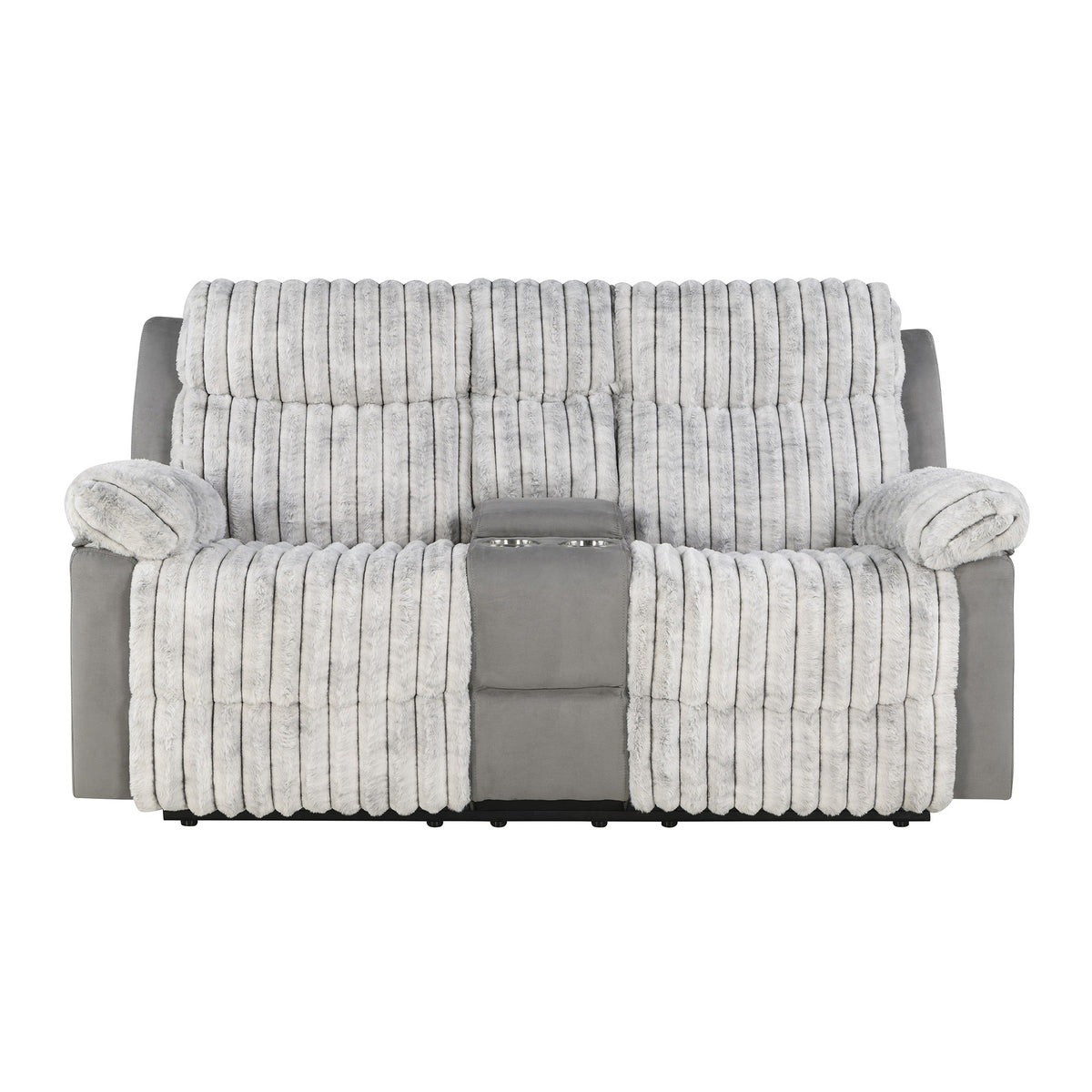 Bruni Grey Console Reclining Loveseat