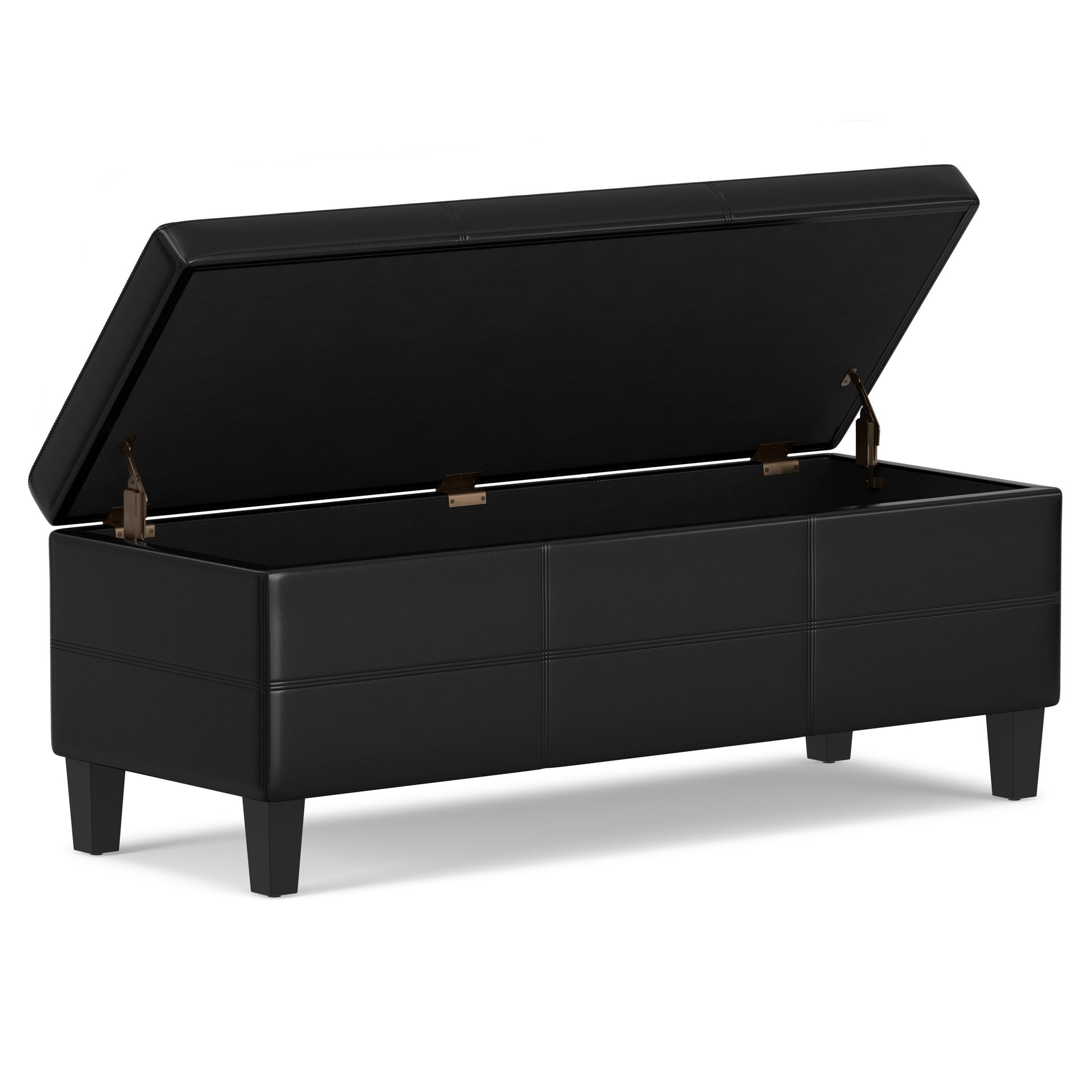 Afton - Storage Ottoman Bench - Midnight Black