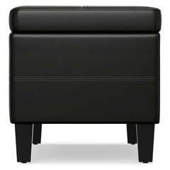 Afton - Storage Ottoman Bench - Midnight Black