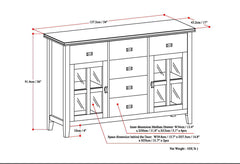 Artisan Solid Wood Sideboard Buffet in Dark Chestnut Brown