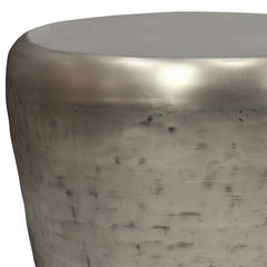 Garvy - Metal Side Table - Antique Silver