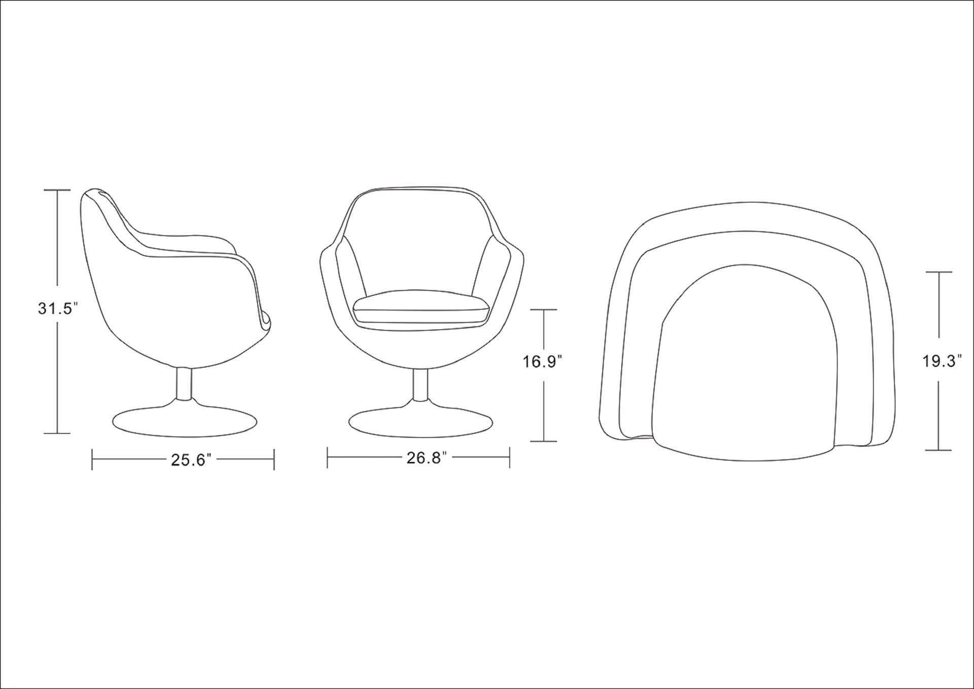 Swivel Lounge Chair in Orange