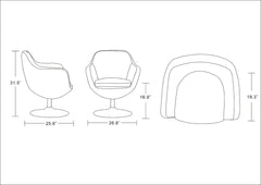 Swivel Lounge Chair in Orange