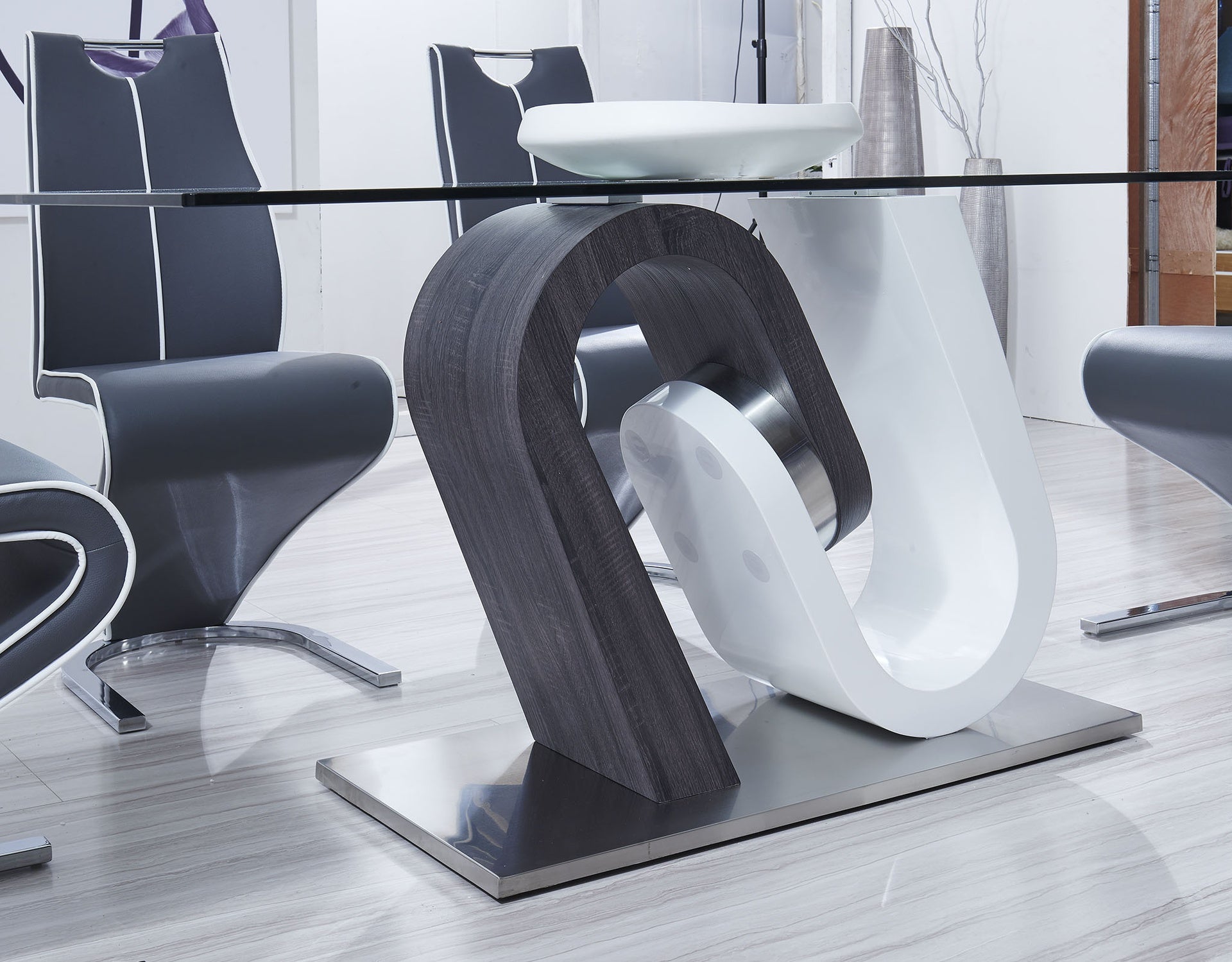 TONY DINING TABLE GREY/WHITE