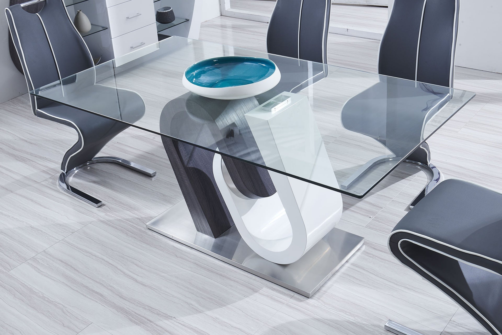 TONY DINING TABLE GREY/WHITE