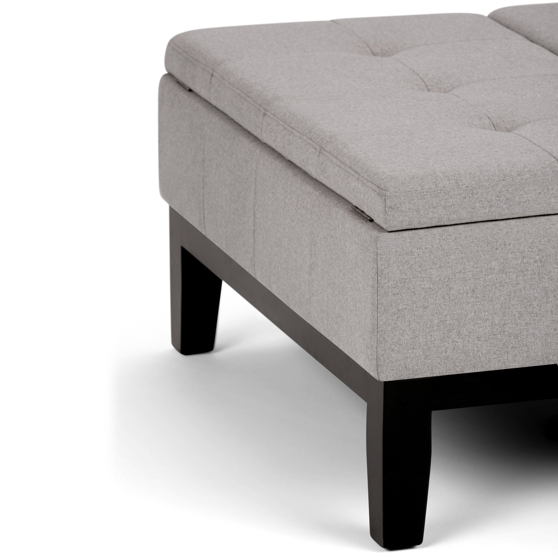 Dover - Square Coffee Table Storage Ottoman - Cloud Grey