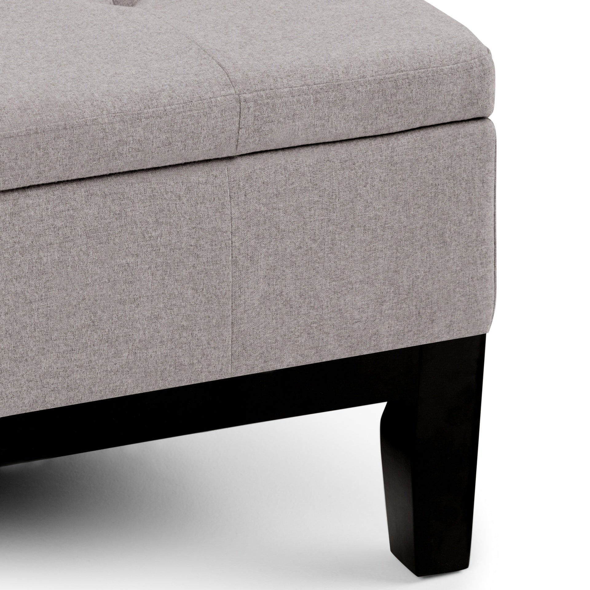 Dover - Square Coffee Table Storage Ottoman - Cloud Grey