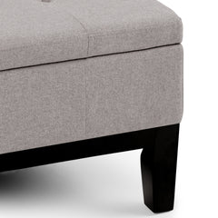 Dover - Square Coffee Table Storage Ottoman - Cloud Grey