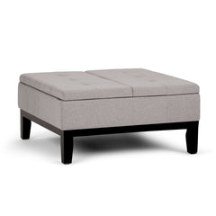 Dover - Square Coffee Table Storage Ottoman - Cloud Grey