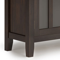Artisan 30 inch Wide Solid Wood Low Storage Cabinet in Tobacco Brown