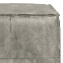 Brody - Square Pouf - Distressed Grey