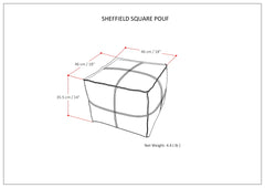 Sheffield - Square Pouf - Brown