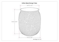 Griffen - Metal Storage Accent Table - Antique Gold