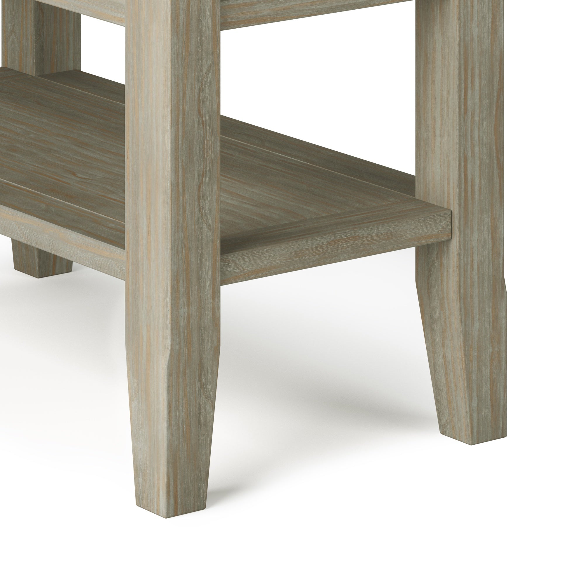 Acadian Solid Wood Narrow Side Table in Distressed Grey