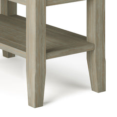 Acadian Solid Wood Narrow Side Table in Distressed Grey