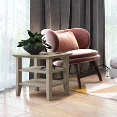 Acadian Solid Wood Narrow Side Table in Distressed Grey