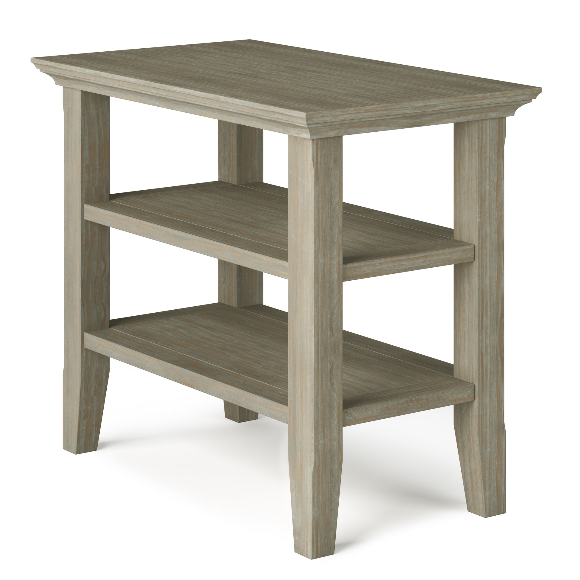 Acadian Solid Wood Narrow Side Table in Distressed Grey