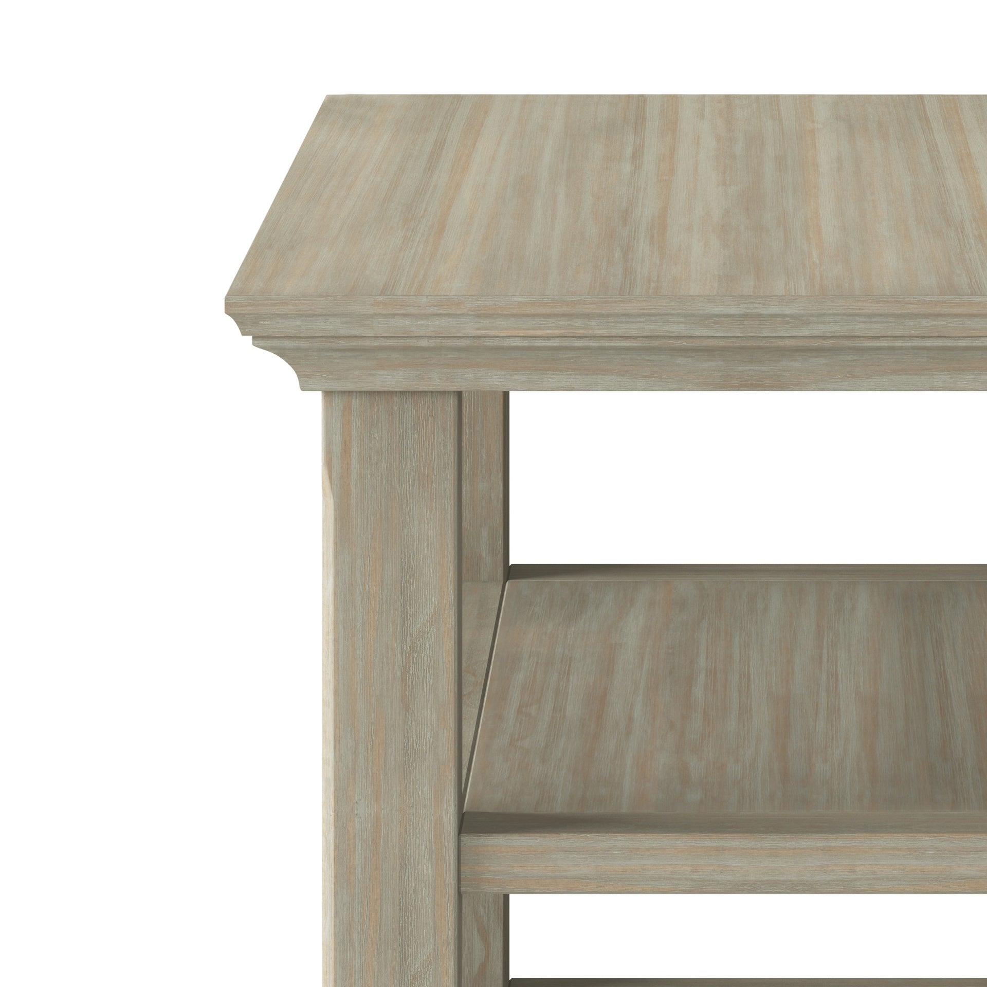 Acadian Solid Wood Narrow Side Table in Distressed Grey