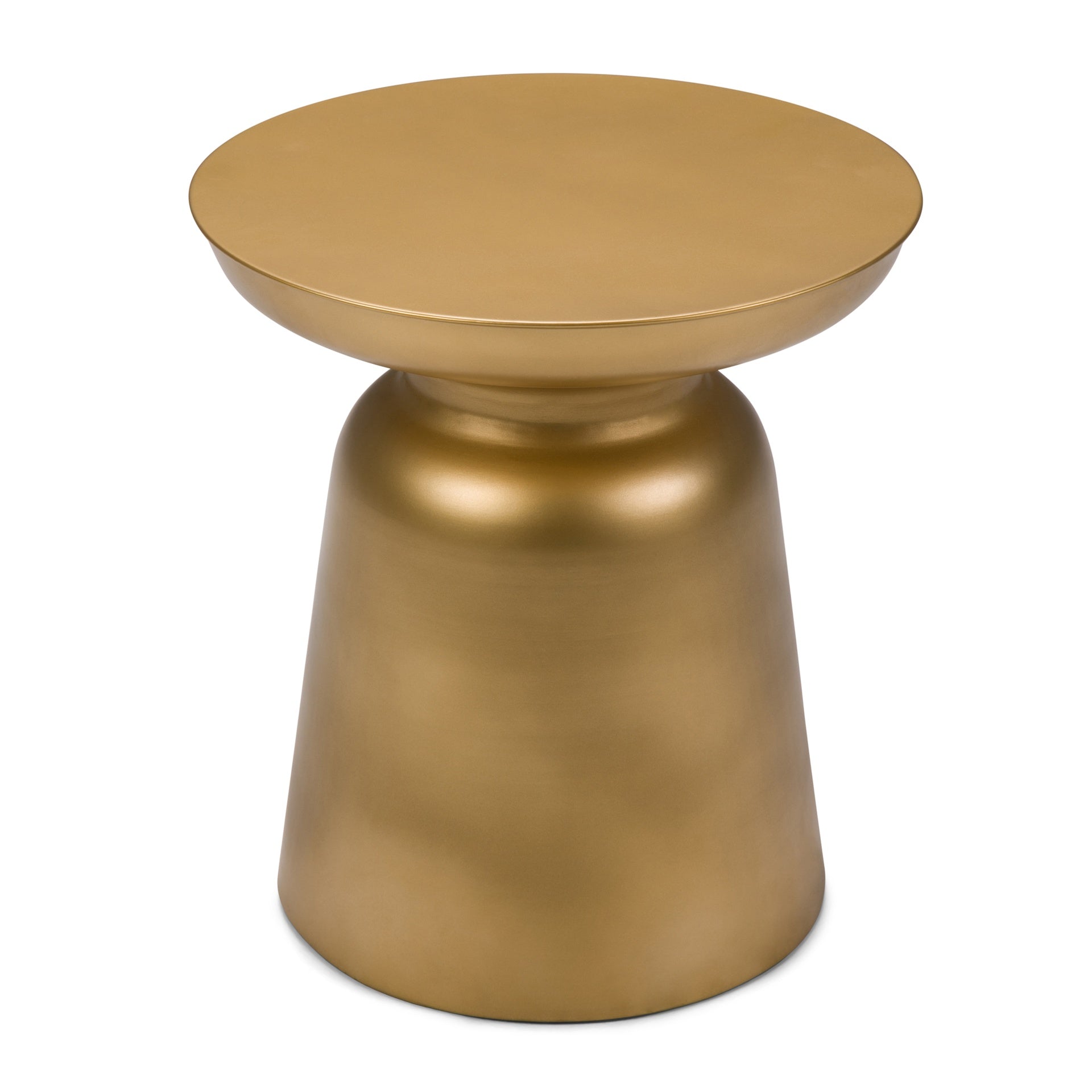 Toby 17 inch Wide Modern Industrial Metal Accent Table in Gold Iron, Assembled