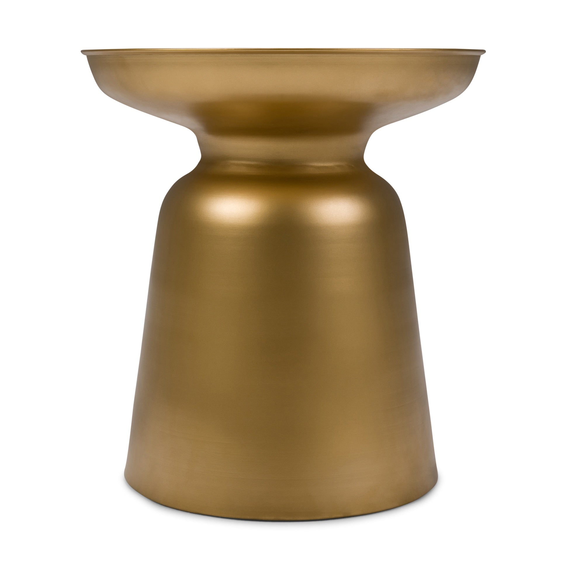 Toby 17 inch Wide Modern Industrial Metal Accent Table in Gold Iron, Assembled