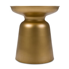 Toby 17 inch Wide Modern Industrial Metal Accent Table in Gold Iron, Assembled
