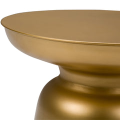 Toby 17 inch Wide Modern Industrial Metal Accent Table in Gold Iron, Assembled