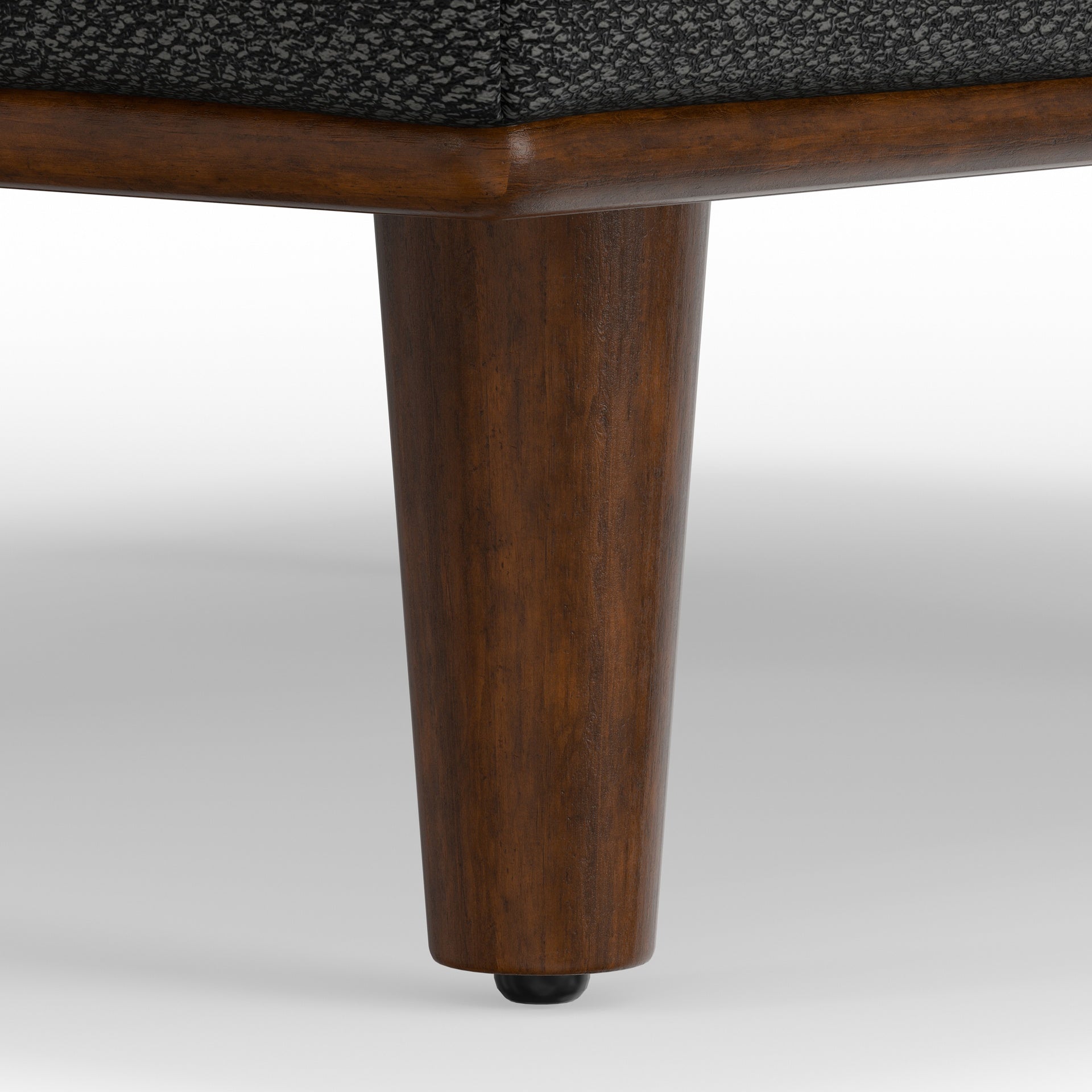 Morrison Large Rectangular Ottoman in Charcoal Grey Woven-Blend Fabric
