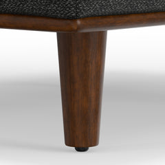 Morrison Large Rectangular Ottoman in Charcoal Grey Woven-Blend Fabric