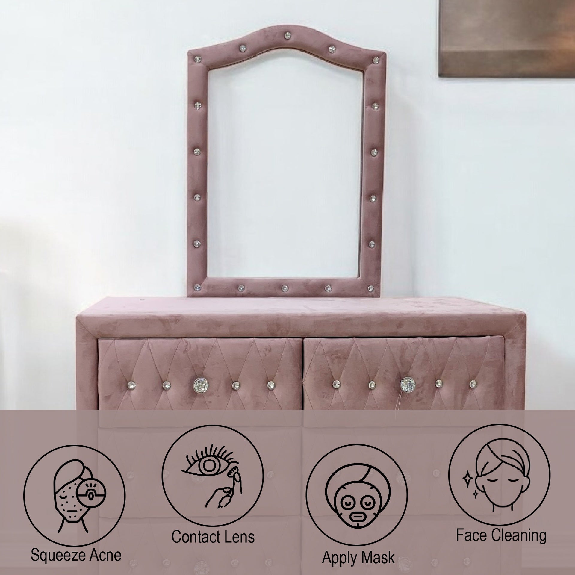 Reggie Pink Fabric Mirror