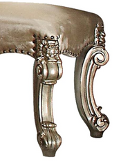 Vendome Fabric, Gold Patina & Bone Finish Vanity Stool