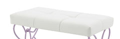Priya II White & Light Synthetic Leather Purple Finish Bench