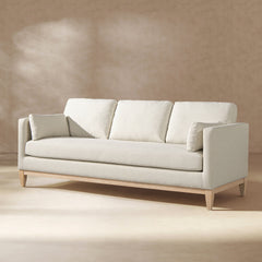 Knox 84" Modern Farmhouse Sofa, Flax White Linen