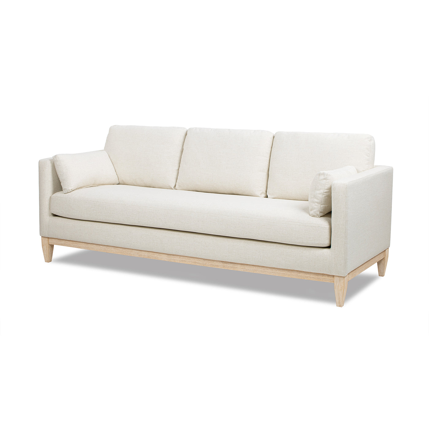 Knox 84" Modern Farmhouse Sofa, Flax White Linen