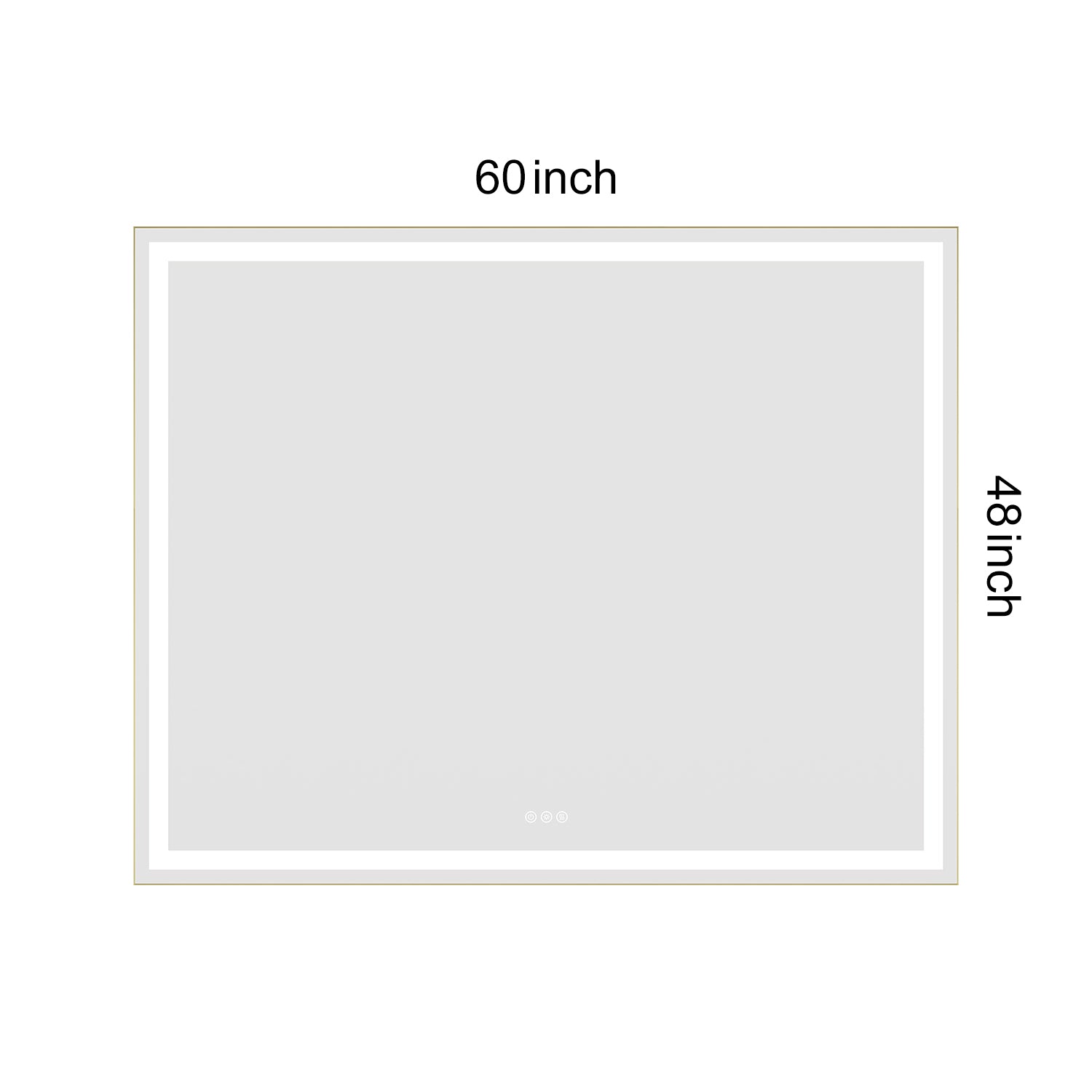 60 x 48 Inch LED Bathroom Mirror with Front and Backlight, Wall Mounted Vanity Mirror with Aluminum Frame, Anti-Fog, Memory, 3 Colors, Stepless Dimmable