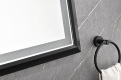 60 x 48 Inch LED Bathroom Mirror with Aluminum Frame, Wall Mounted Vanity Mirror, Anti-Fog, Memory, 3 Colors, Stepless Dimmable