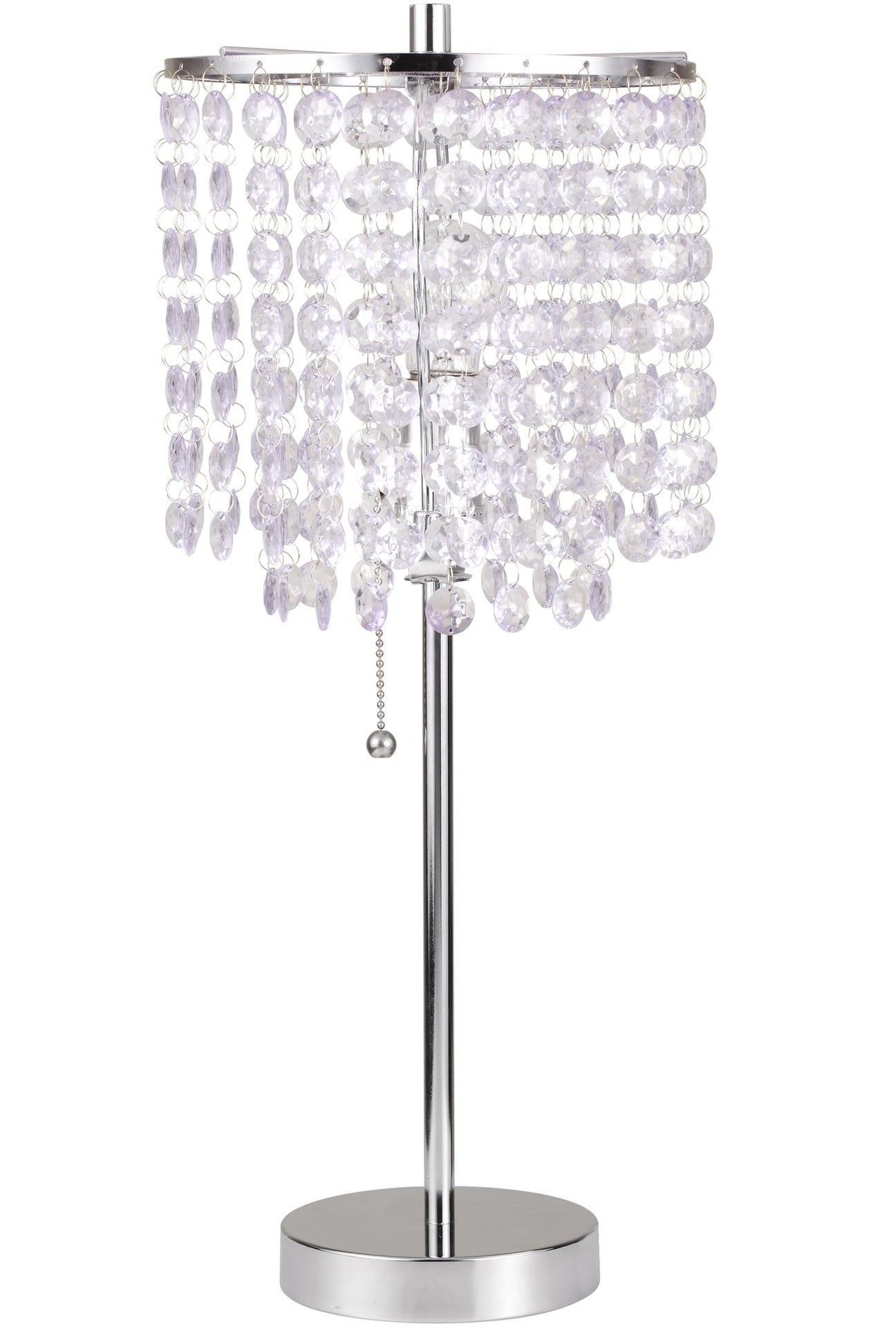 19"H CHROME CRYSTAL INSPIRED PULL TABLE LAMP (1PC/CTN) (0.43/4.22)