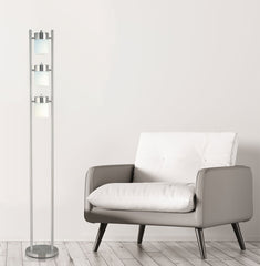 65"H 3-WHITE-HEAD WITH TWO WAY ADJUSTABLE FLOOR LAMP (1 PC/CTN/ 1.10 Cu Ft/12.32 G.W. lbs)