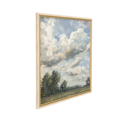 39.4x39.4" Large Square Countryside Canvas Art with Soft Multicolored Details
