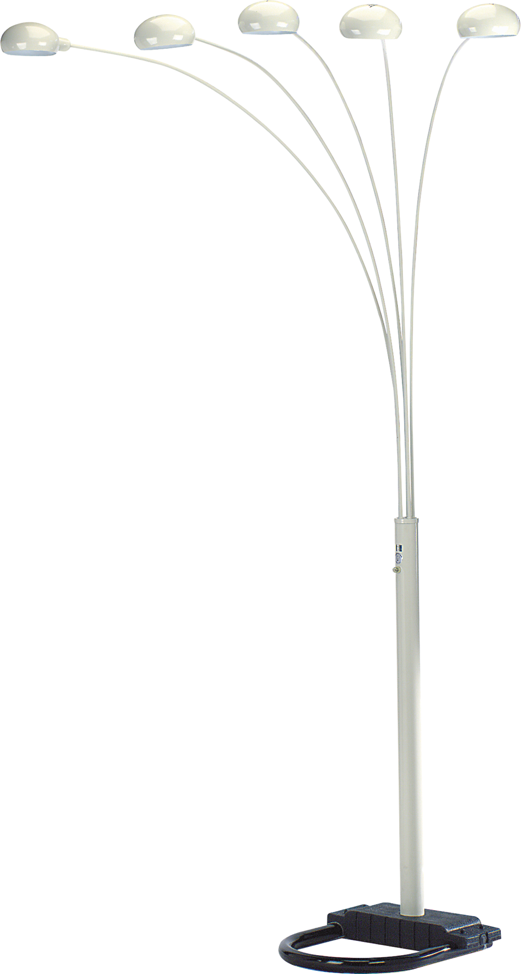 84"H WHITE 5-HEAD CAP STYLE FLOOR LAMP (1PC/CTN) (2.24/33.97)