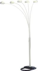 84"H WHITE 5-HEAD CAP STYLE FLOOR LAMP (1PC/CTN) (2.24/33.97)