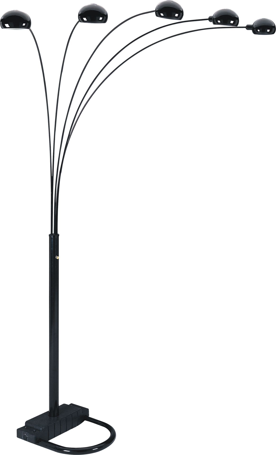 84"H BLACK 5-HEAD CAP STYLE FLOOR LAMP (1PC/CTN) (2.51/32.63)